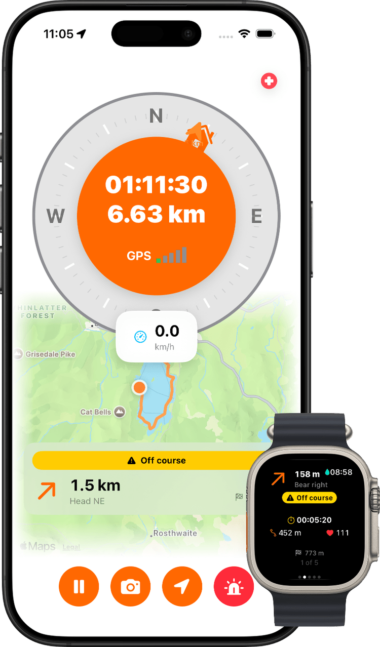 PaddlePal route tracking on iPhone and Apple Watch